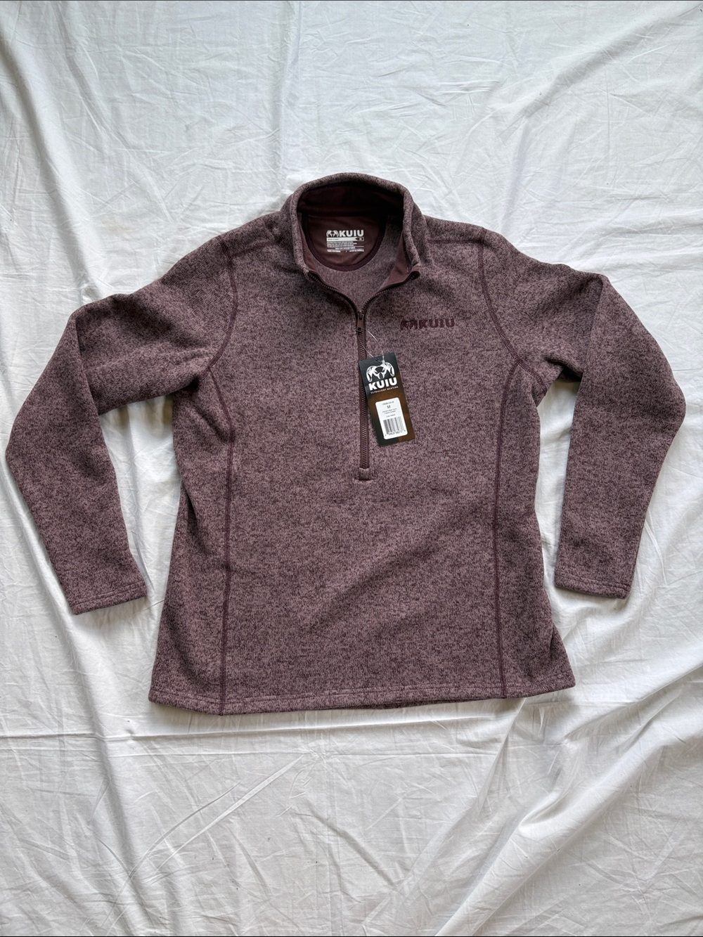 KUIU Base Camp Pullover Sweater Half-Zip Fleece - Dusk Heather Womens Medium